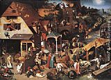 Pieter The Elder Bruegel Famous Paintings - Netherlandish Proverbs
